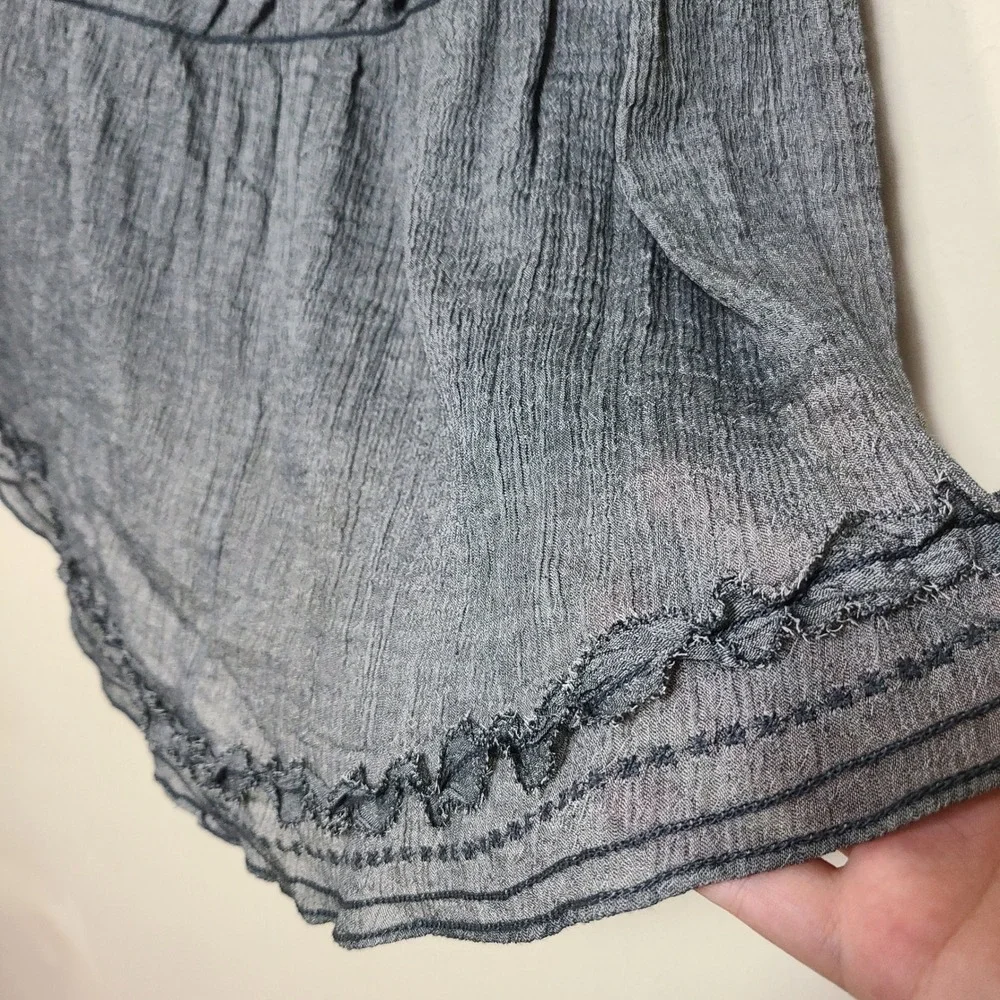 Sophie Max Gray Ruffle Midi Skirt S Dark Fairy Grunge Gypsy Festival Peasant NWT - Picture 4 of 8